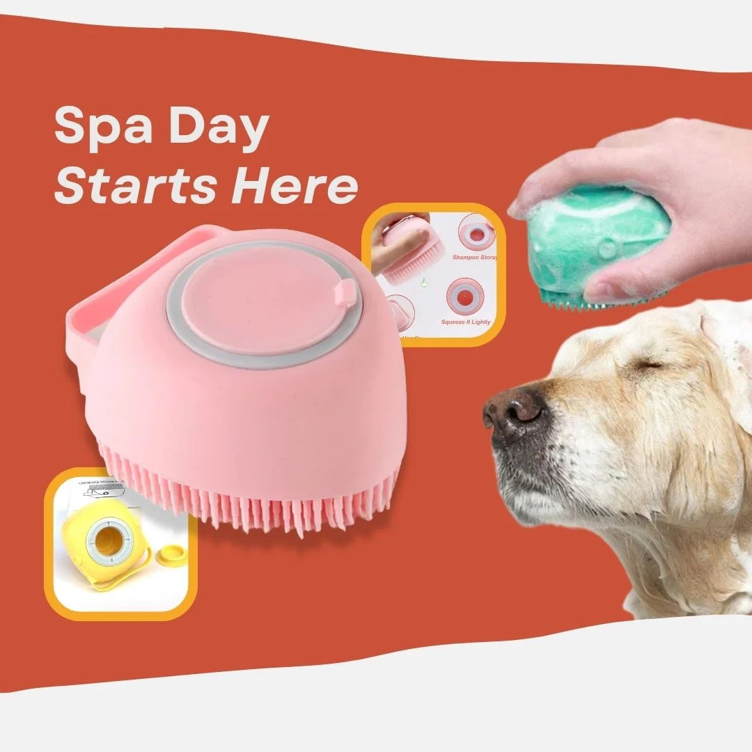 Shampoo-Ready Massage Brush for Dogs & Cats